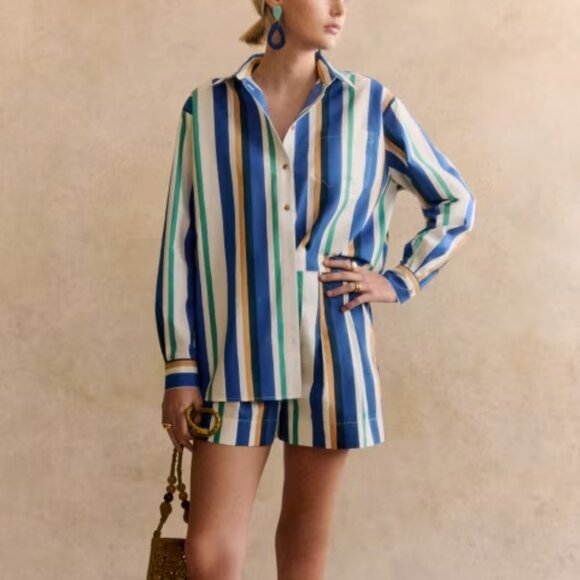 NWT Sézane x Momonì Max Shirt 100% organic cotton multicolor